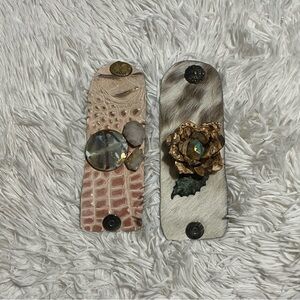 2 Unique Textured bracelets with Accents